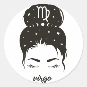 Virgo Zodiac Sign Runder Aufkleber
