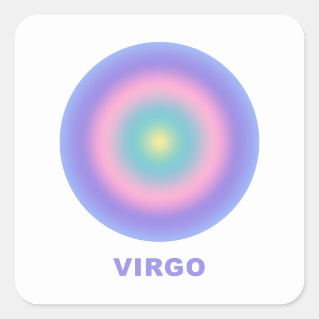 Virgo Zodiac Sign Stilvolle Gradient Quadratischer Aufkleber (Vorderseite)