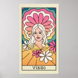 Virgo Zodiac Signage Abstrakt Art Vintage Poster