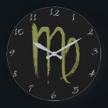 VIRGO Zodiac Signage Juli August Geburtstagsastrol Große Wanduhr<br><div class="desc">Anpassen mit jedem Text.</div>