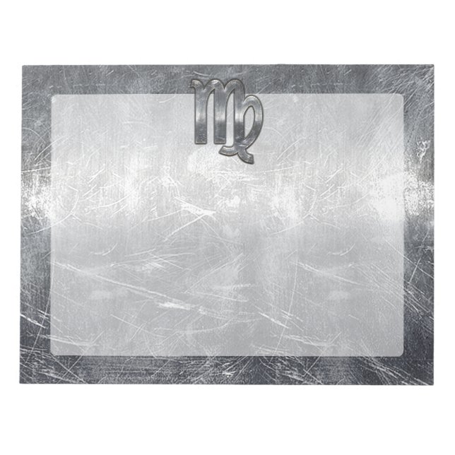 Virgo Zodiac Signierung in Grunge Bedresste Style  Notizblock (Vorderseite)
