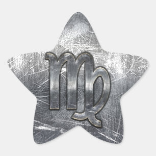 Virgo Zodiac Signierung in Grunge Bedresste Style Stern-Aufkleber