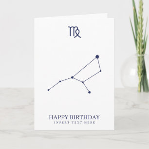Virgo Zodiac Star Sign Custom Geburtstag Karte