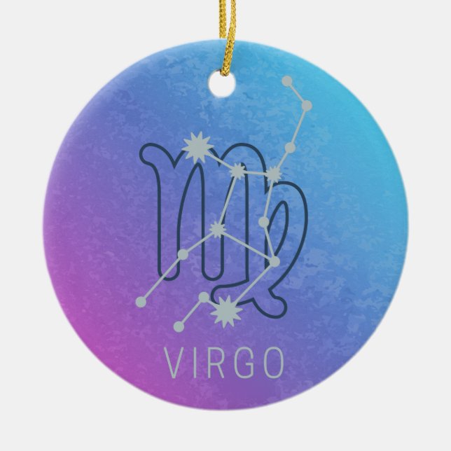 Virgo Zodiac Star Sign Horoscope Constellation Keramik Ornament (Vorne)