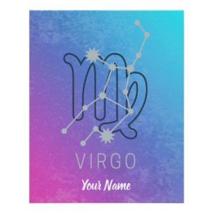 Virgo Zodiac Star Sign Horoscope Constellation Poster