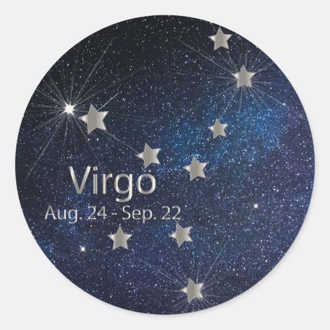 Virgo - Zodiac Star Sign Runder Aufkleber (Vorderseite)
