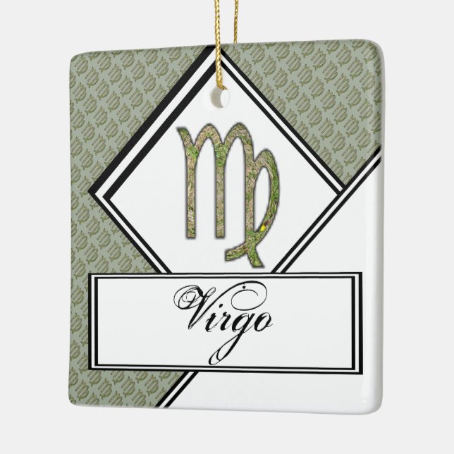 Virgo Zodiac Symbol Element von Kenneth Yoncich Keramikornament (Links)