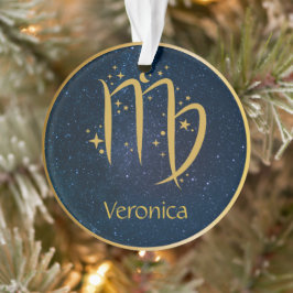 Virgo Zodiac-Symbol Gold personalisiert Ornament