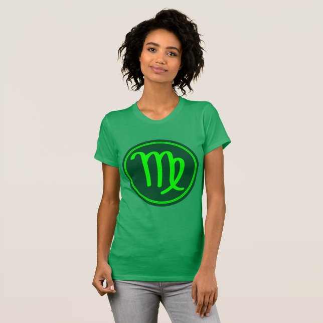 Virgo Zodiac Symbol Green Mix T-Shirt (Vorne ganz)