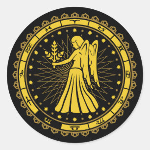 Virgo - Zodiac - Symbol - Horoskop Runder Aufkleber