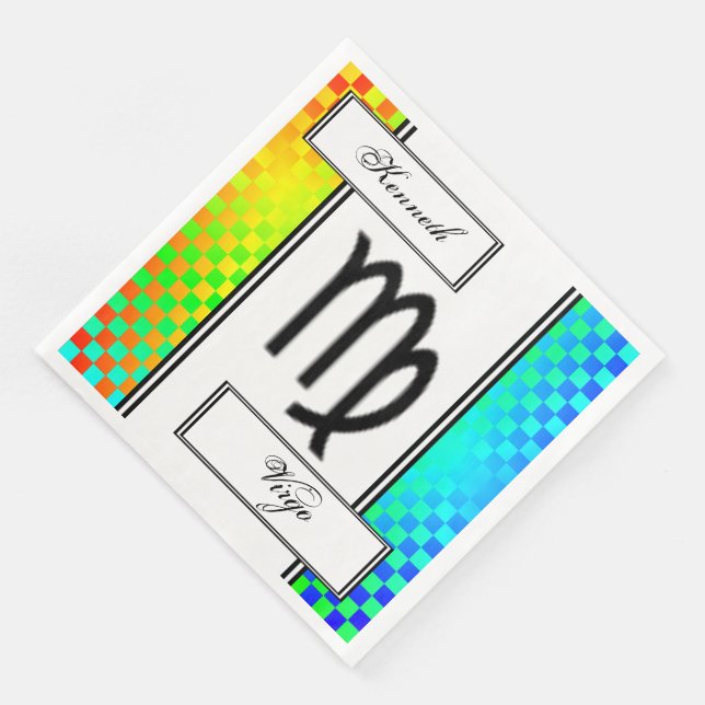 Virgo Zodiac Symbol Standard von Kenneth Yoncich Serviette (Ecke)