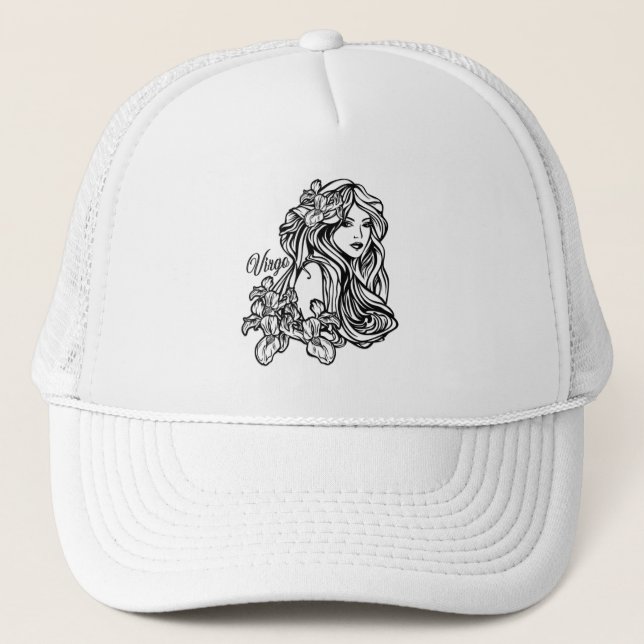 Virgo Zodiac Symbol und Zeichen Truckerkappe (Vorderseite)
