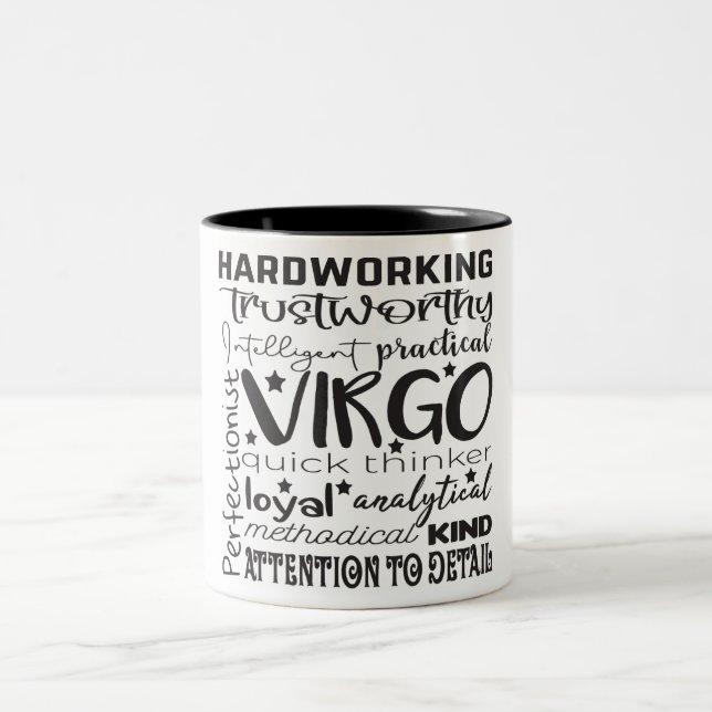 Virgo Zodiac Tracks/Astrologie Zweifarbige Tasse (Mittel)
