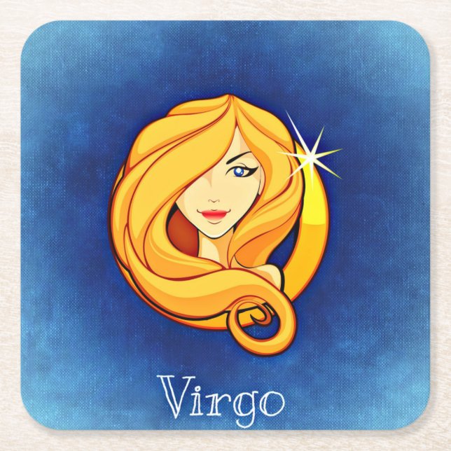 virgo zodiac-Untersetzer Rechteckiger Pappuntersetzer (Vorderseite)