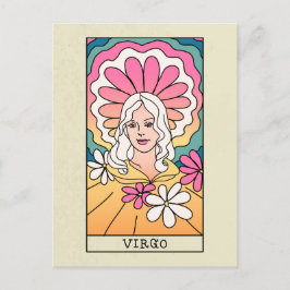 Virgo Zodiac Unterzeichnung Abstrakte Kunst Vintag Postkarte