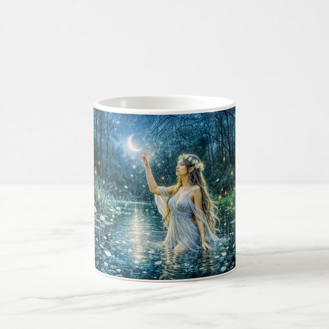 Virgo Zodiac with Moonlit Maiden Holding a Glowing Kaffeetasse (Mittel)