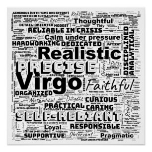 Virgo Zodiac Word Cloud Inspiration Glossy Poster