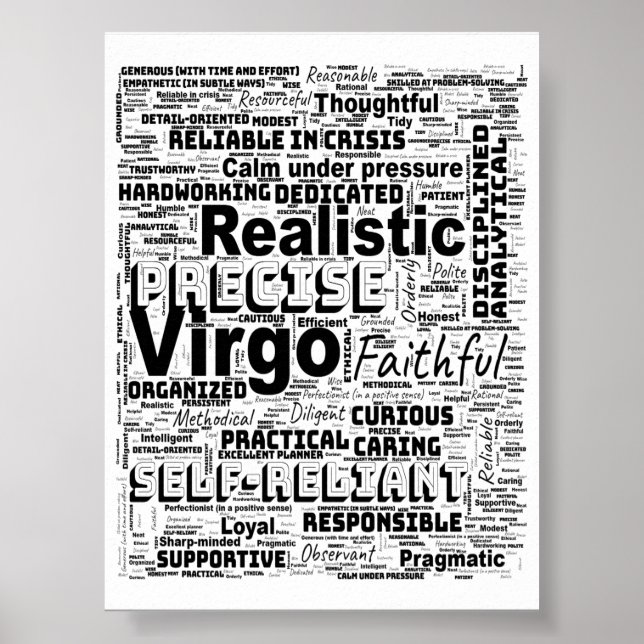 Virgo Zodiac Word Cloud Inspiration Poster (S) (Vorne)