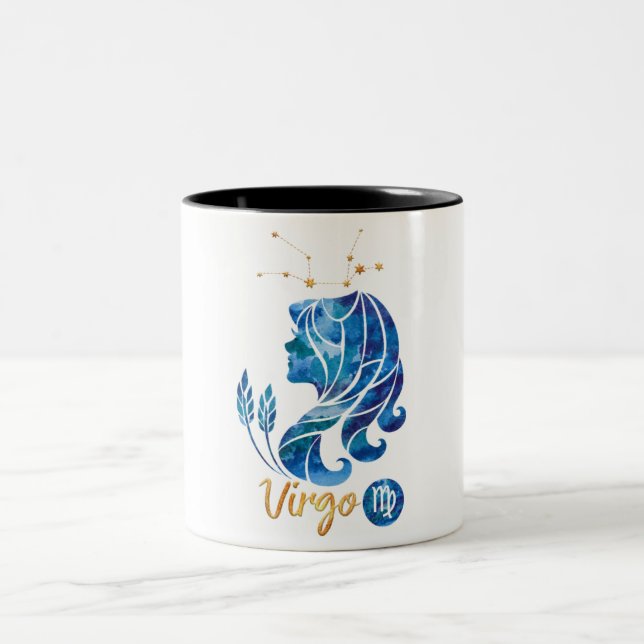 Virgo Zodiac-Zeichen/Astrologie Zweifarbige Tasse (Mittel)