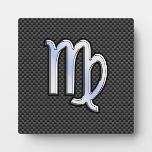Virgo Zodiac-Zeichen auf Holzkohlefaser-Art Fotoplatte