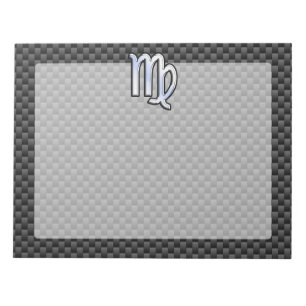 Virgo Zodiac-Zeichen auf Holzkohlefaser-Art Notizblock