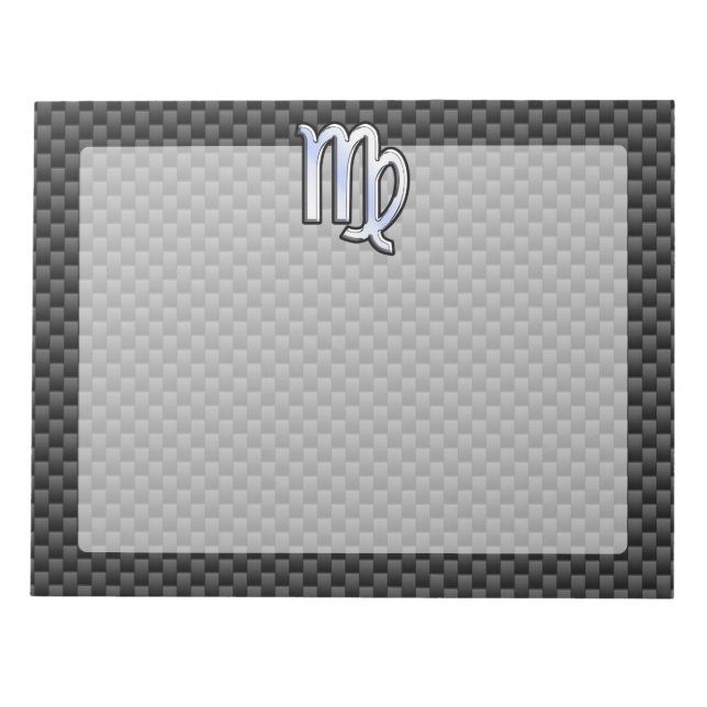 Virgo Zodiac-Zeichen auf Holzkohlefaser-Art Notizblock (Vorderseite)