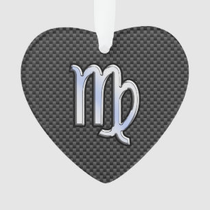 Virgo Zodiac-Zeichen auf Holzkohlefaser-Art Ornament