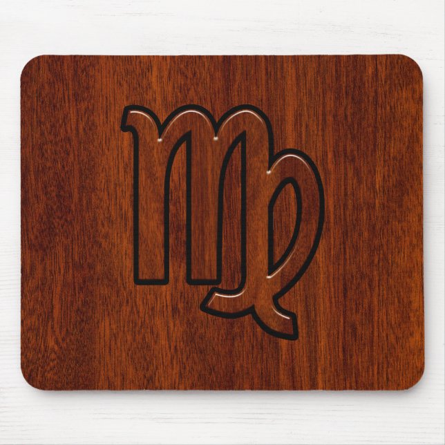 Virgo Zodiac-Zeichen im Mahogany-Stil Mousepad (Vorne)
