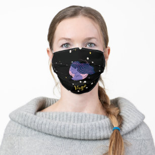 Virgo Zodiac Zeichen im Weltraum Mund-Nasen-Maske Aus Stoff