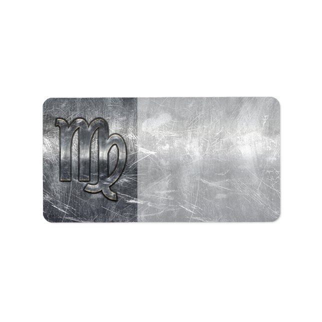 Virgo Zodiac-Zeichen in Grunge Not Style Adressaufkleber (Vorne)