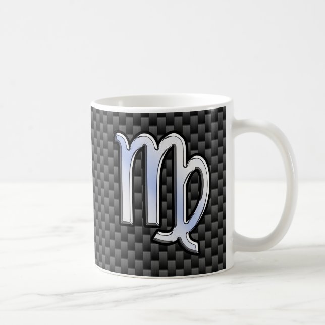 Virgo Zodiac-Zeichen in Holzkohlefaser-Print Tasse (Rechts)