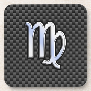 Virgo Zodiac-Zeichen Kohlenstoff-Faser drucken Getränkeuntersetzer