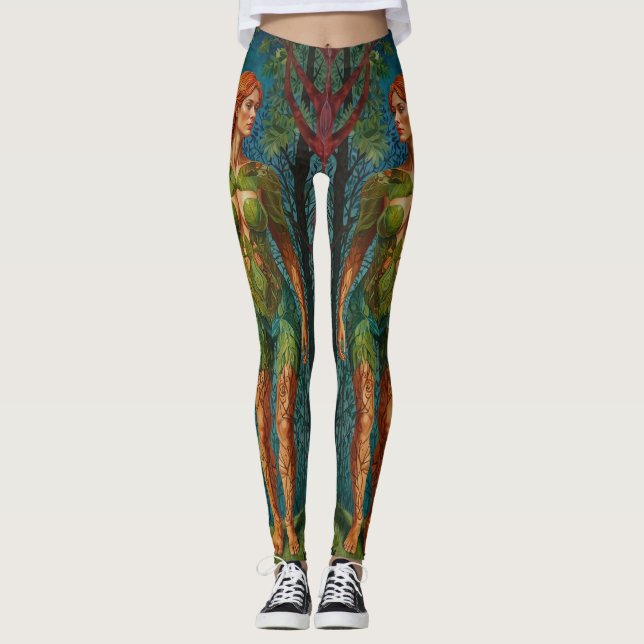 “Viridras Porträt” - Adern des Blätterdachs    Leggings (Vorderseite)