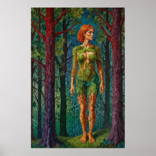 „Viridras Porträt“ - Adern des Blätterdachs    Poster