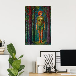 „Viridras Porträt“ - Adern des Blätterdachs    Poster