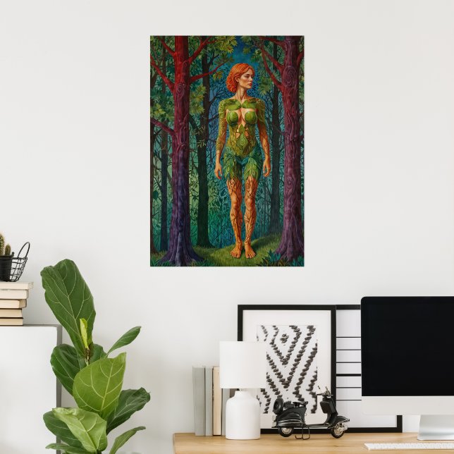 „Viridras Porträt“ - Adern des Blätterdachs    Poster (Heimbüro)