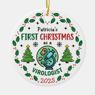 Virologe Erster Weihnachtsfest Personalisiert Keramik Ornament