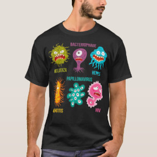 Virologie-Familie Niedlicher bunter Viren T-Shirt