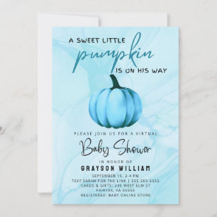 Virtual Baby Boy Dusche Blue Pumpkin Einladung