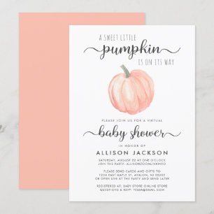 Virtual Baby Dusche Orange Pumpkin Wasserfarbe Einladung