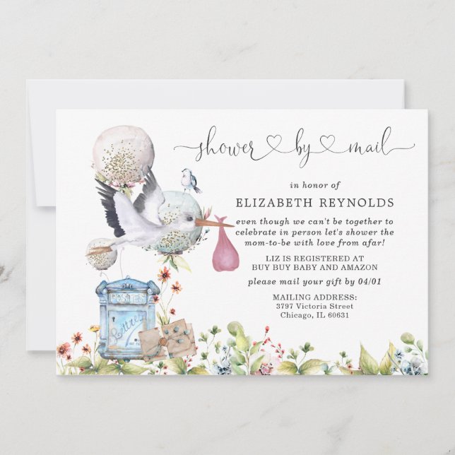 Virtual Baby-Dusche per Mail Einladung (Vorderseite)