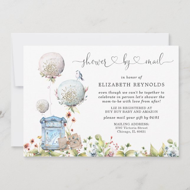 Virtual Baby-Dusche per Mail Einladung (Vorderseite)