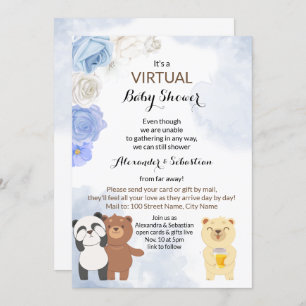 Virtual Baby Dusche Teddy Bears Einladung