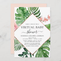 Virtual Baby Dusche Tropical Palm Wasserfarbe