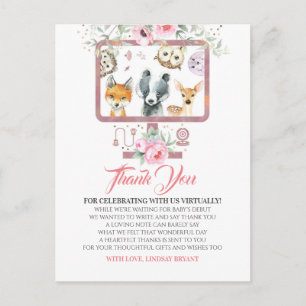 Virtual Baby Dusche Vielen Dank Postkarte