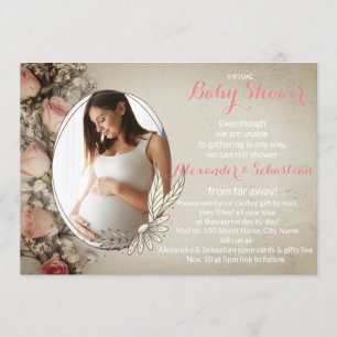 Virtual Baby Shower Editable Foto Einladung