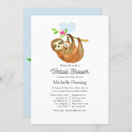 Virtual Baby Shower zum Thema niedliche Wasserfarb Einladung