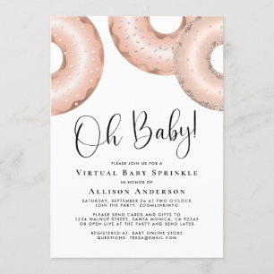 Virtual Baby Sprinkle Rose Gold Donuts Einladung