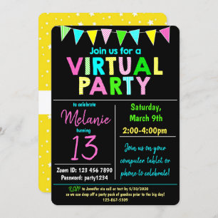 Virtual Birthday Party-Design Einladung