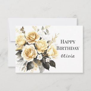 Virtual Bloom Gold und Black Birthday Karte
